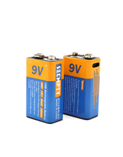 9V 650mAh USB-C Rechargeable Batteries